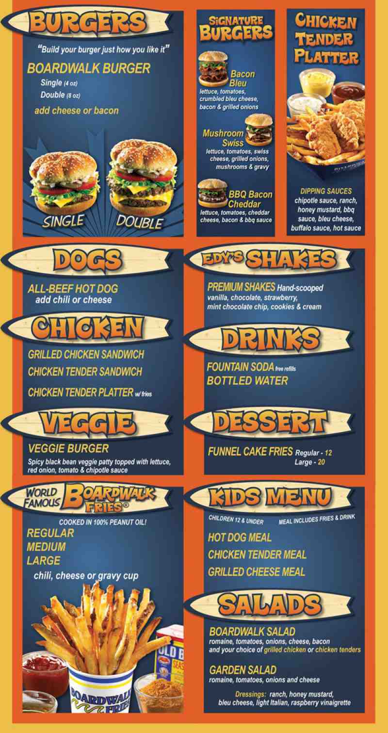 Menu For Boardwalk Fresh Burgers Fries The Shops At Boca Grove Powerli Br Boca Raton Fl