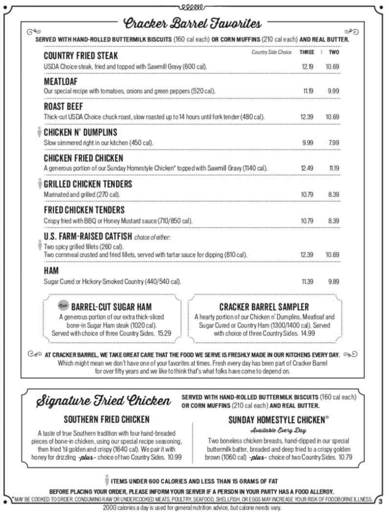 Cracker Barrel Nutrition Information Pdf Nutrition Pics