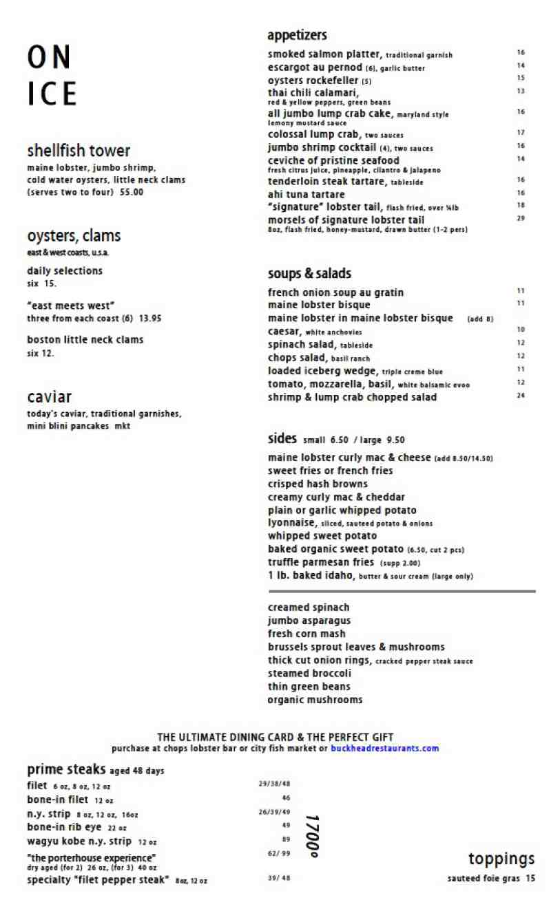 chops wine list