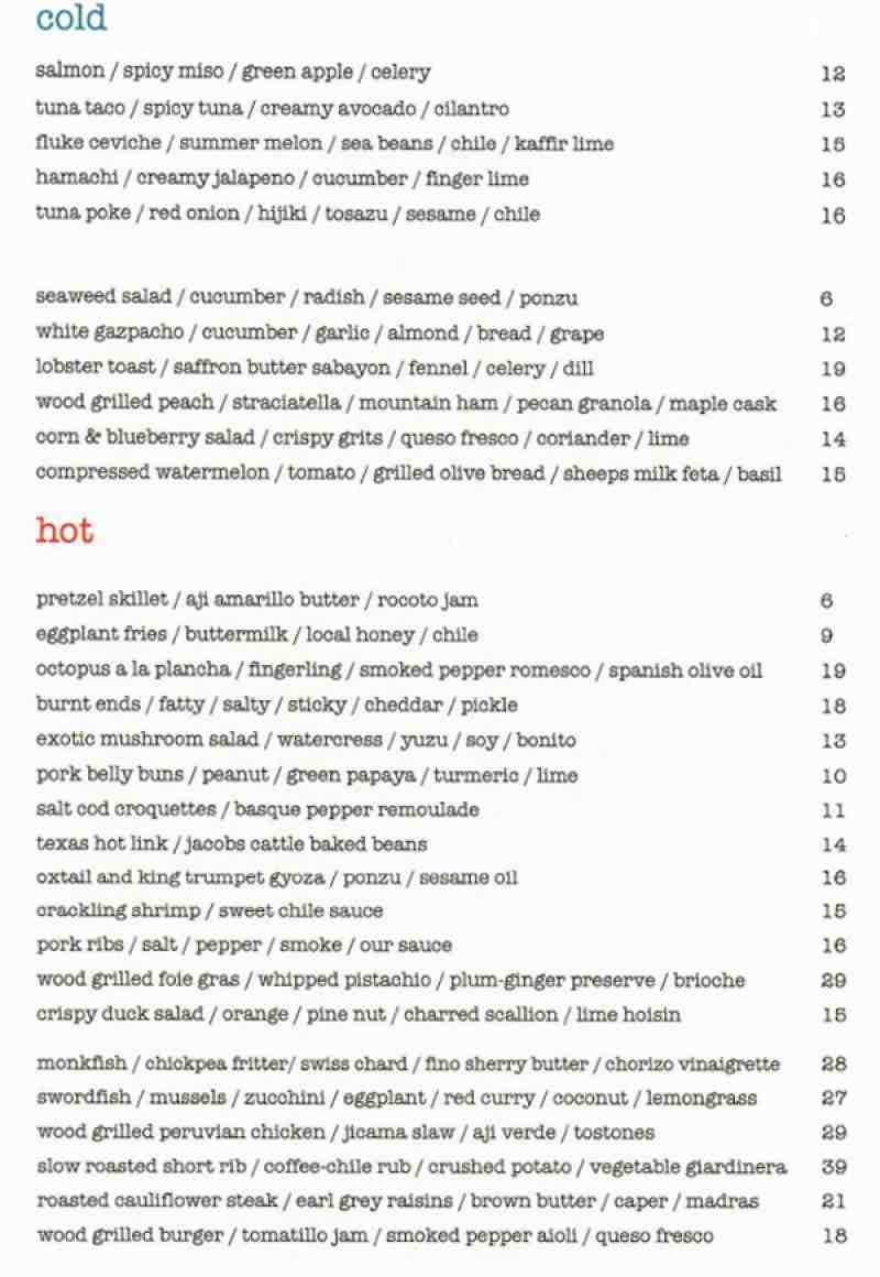 Menu For One Door East Restaurant 620 S Federal Hwy Br Fort